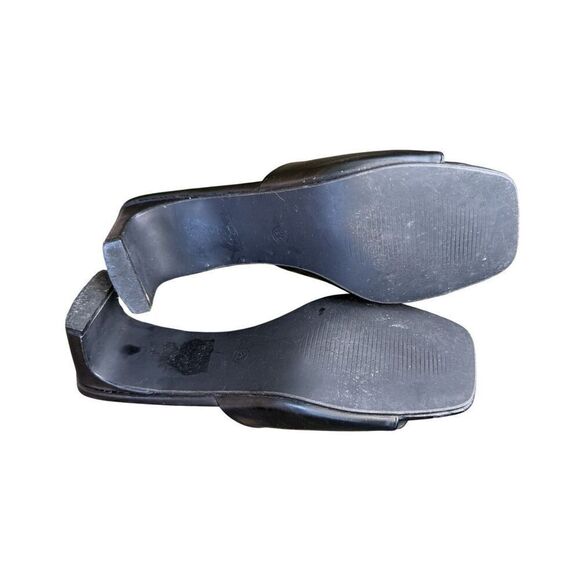 Patprimo Heeled Slip On Sandals Black Sz. 38 (7.5) Quiet Elegance Chunky - Picture 7 of 7